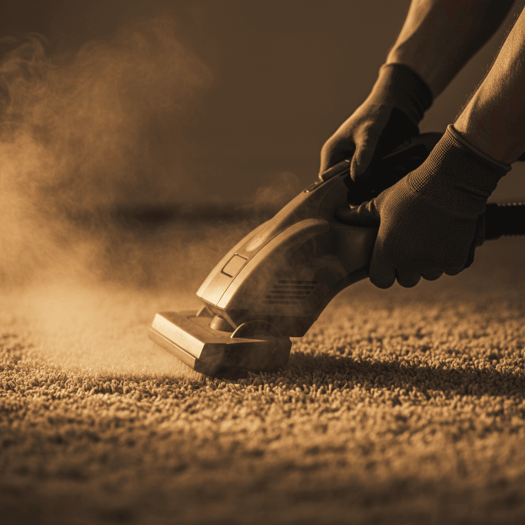 Professional using specialized equipment for deep carpet cleaning