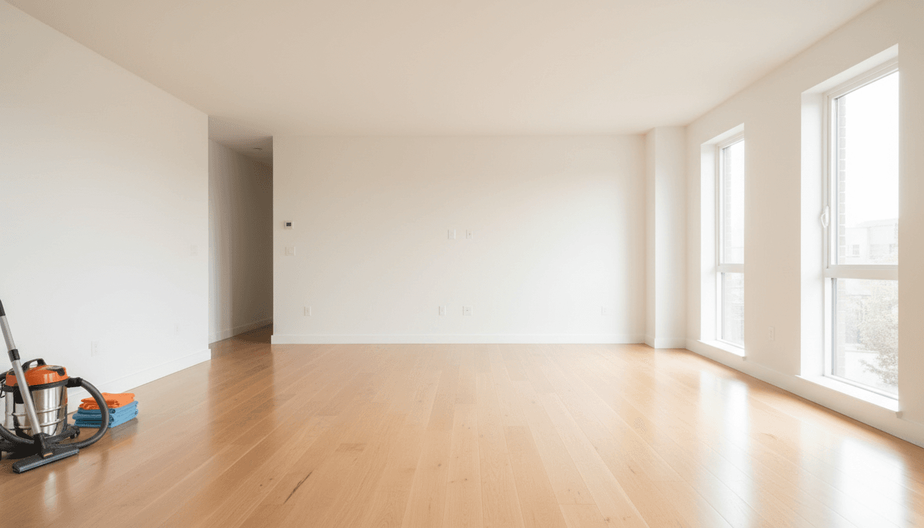 Empty residential room after professional move-in cleaning