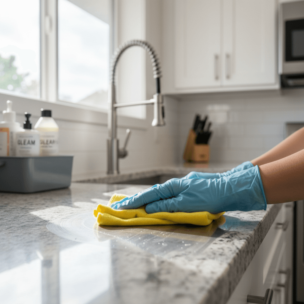 Clean kitchen countertop